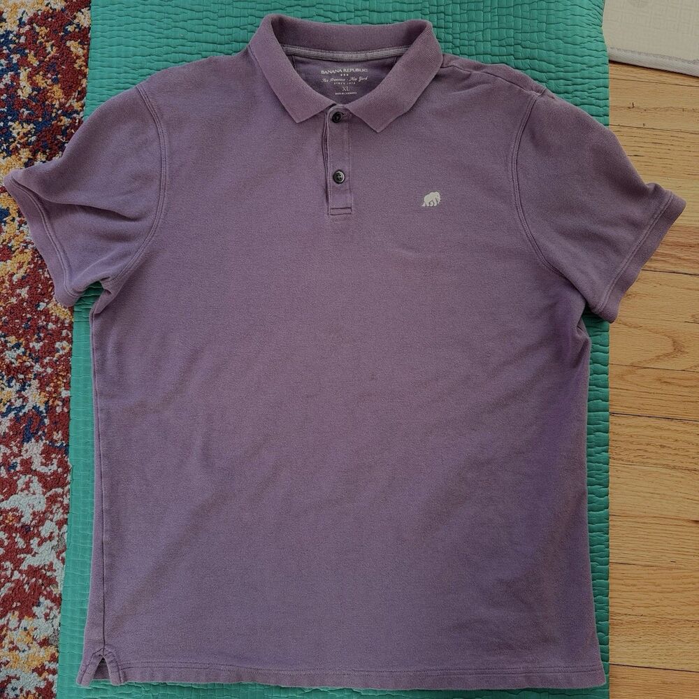 Banana Republic the Vintage Tee Men's XL Purple Polo Shirt Classic 100% Cotton